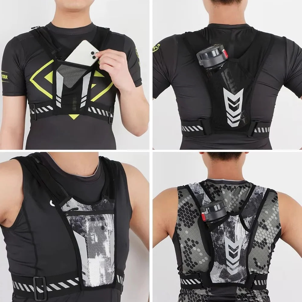 Adjustable Running Vest with Phone Holder and Storage