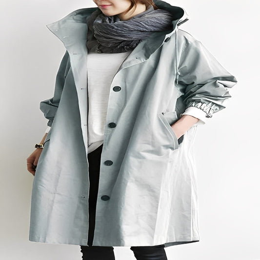 Women’s  Long Trench Coat with Hood