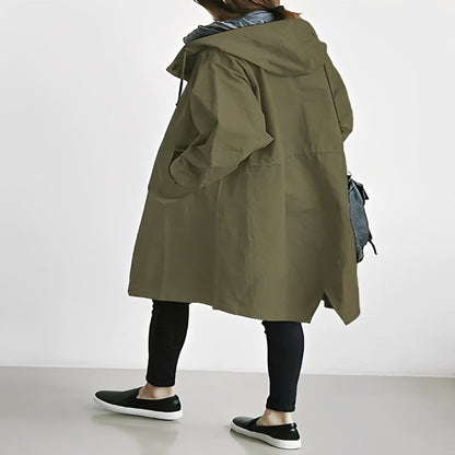 Women’s  Long Trench Coat with Hood