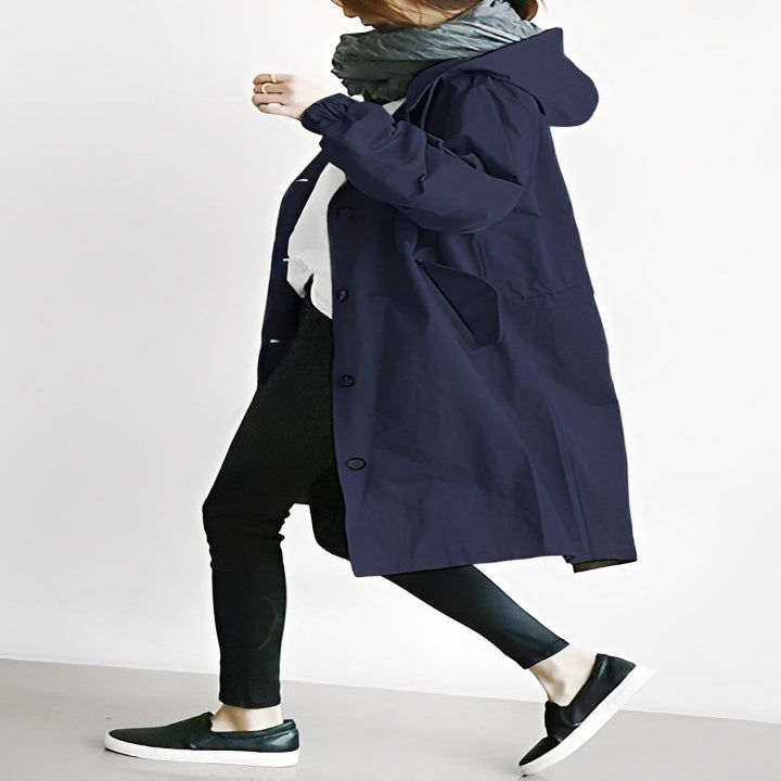 Women’s  Long Trench Coat with Hood
