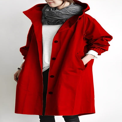 Women’s  Long Trench Coat with Hood