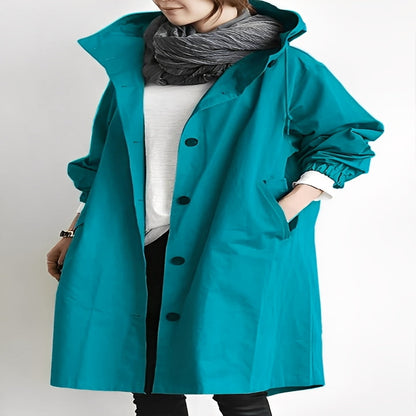 Women’s  Long Trench Coat with Hood