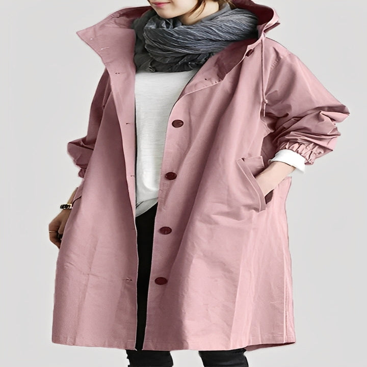 Women’s  Long Trench Coat with Hood