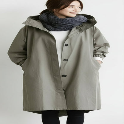 Women’s  Long Trench Coat with Hood