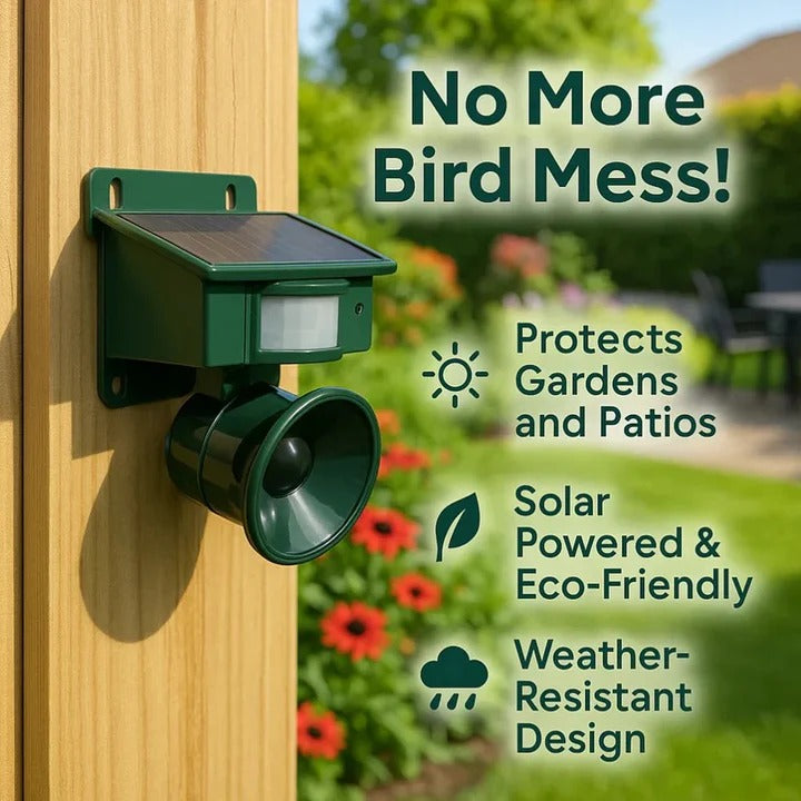 Solar Powered Bird Deterrent Device with PIR Motion Sensor