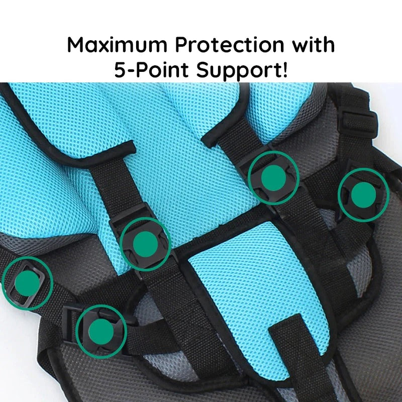 Vehicle Cushion Seat for Children with Strap System