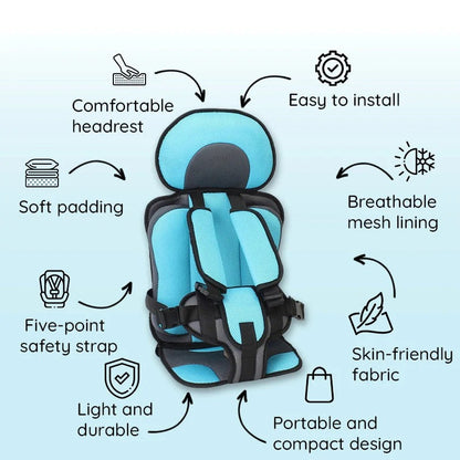 Vehicle Cushion Seat for Children with Strap System