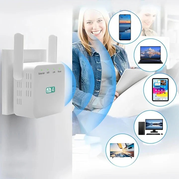 WiFi Repeater for 2.4GHz Network Extension, Up to 300Mbps