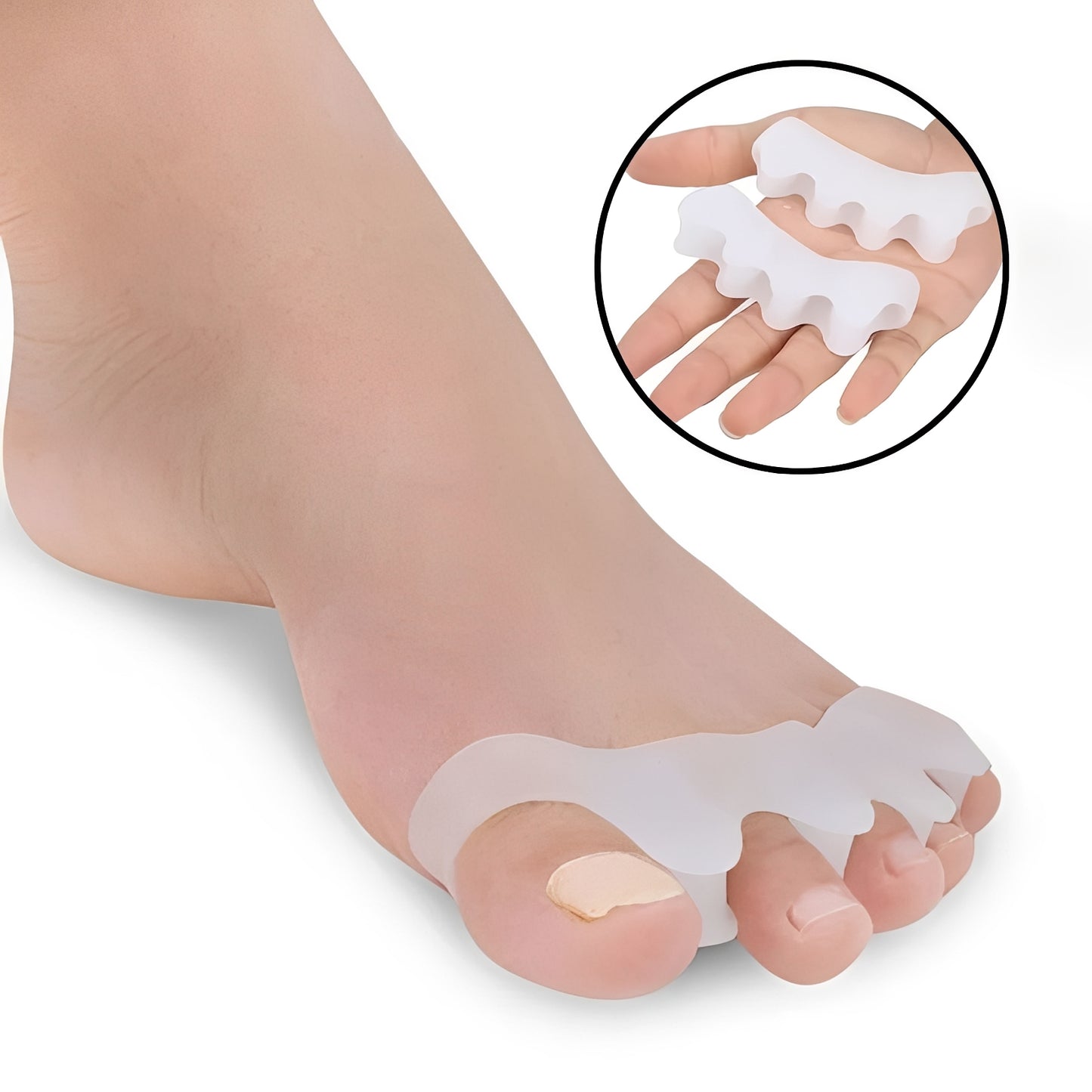 Toe Spacer and Support Sleeve for Shoes and Walking