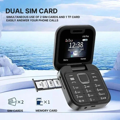 Portable Foldable Phone with Dual SIM and Bluetooth