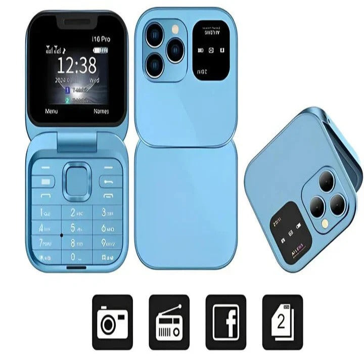 Portable Foldable Phone with Dual SIM and Bluetooth