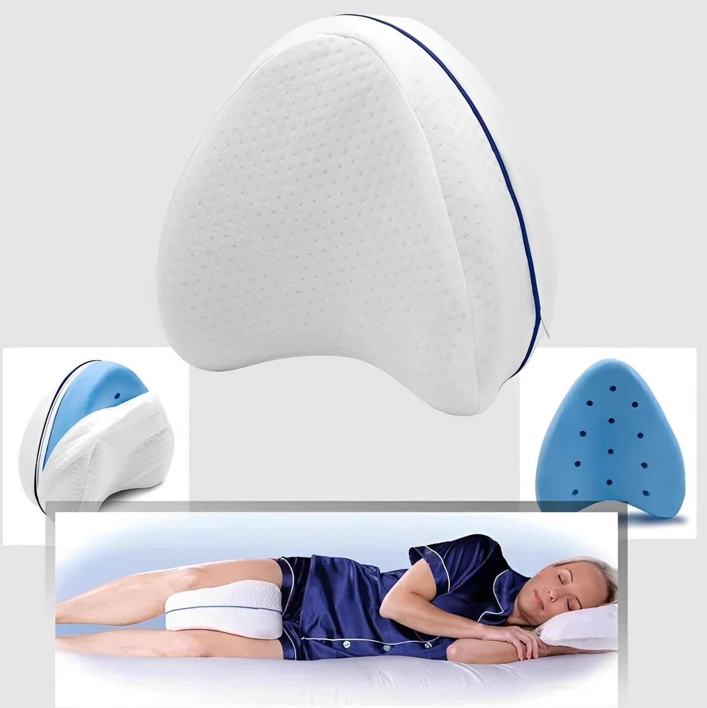 Memory Foam Knee Pillow for Side Sleeping Support