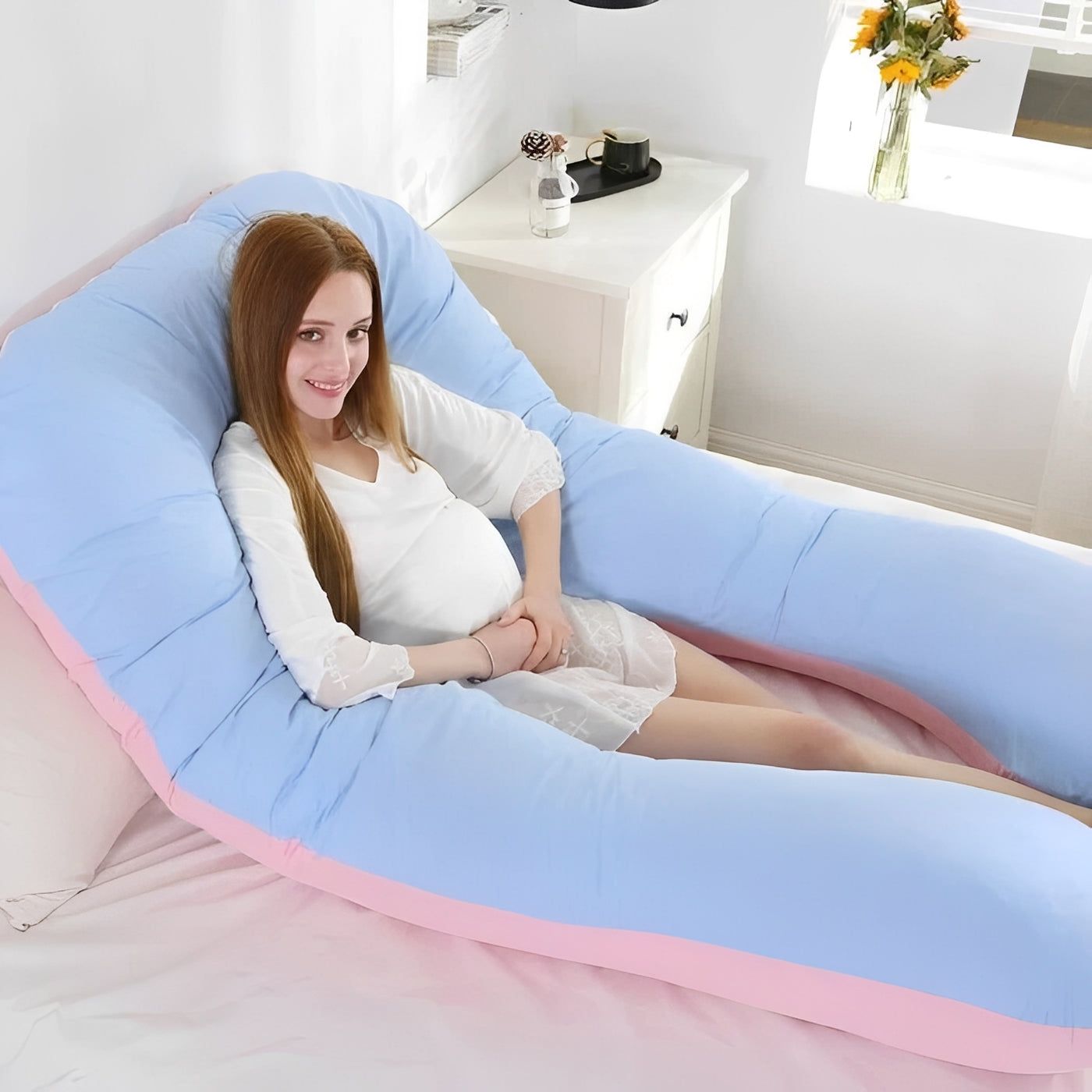 Full Length Body Pillow with U Shaped Design