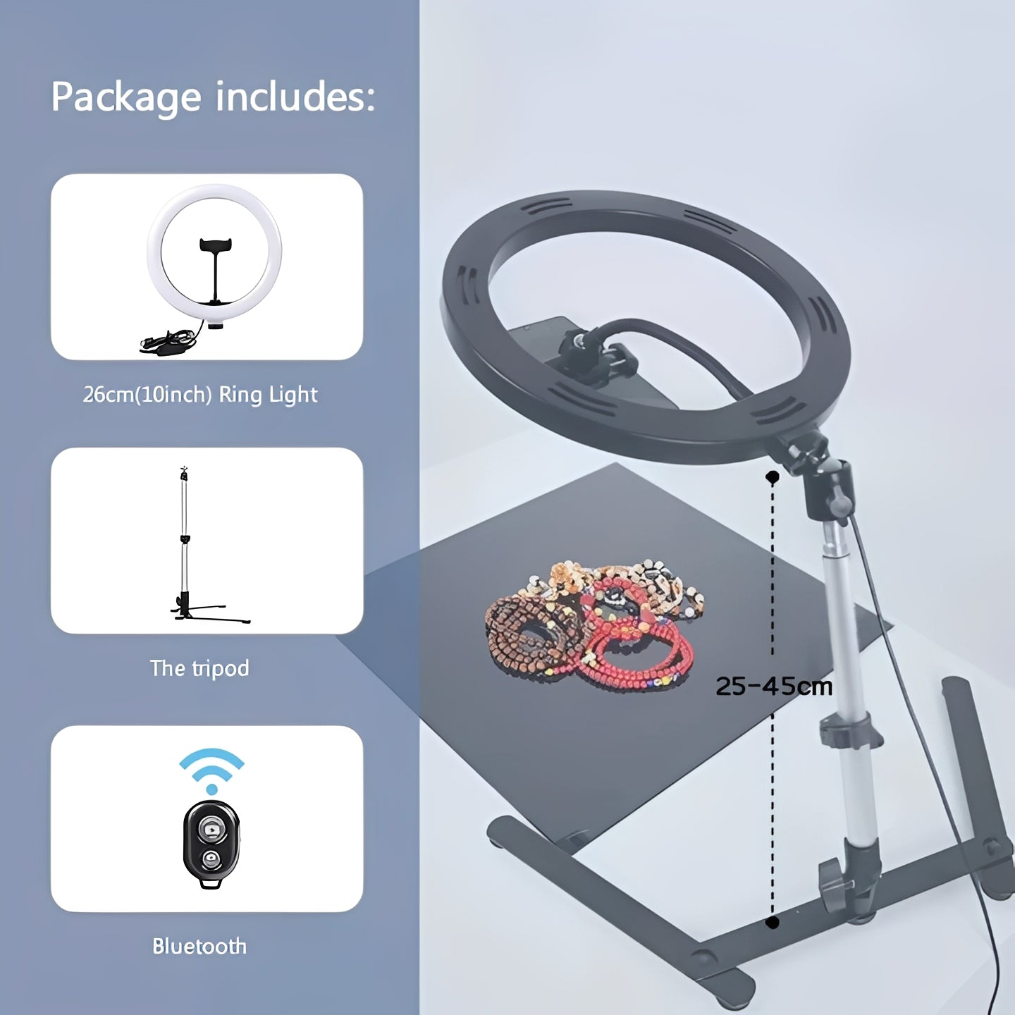 Ring Light Tripod Stand with Adjustable Phone Holder