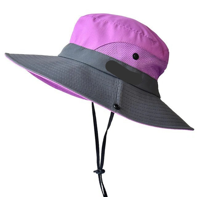Foldable Wide Brim Sun Hat with Adjustable Fit for Outdoor Use