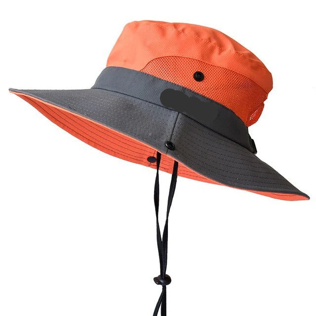 Foldable Wide Brim Sun Hat with Adjustable Fit for Outdoor Use