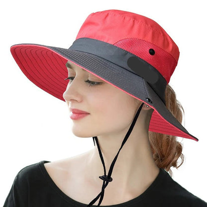 Foldable Wide Brim Sun Hat with Adjustable Fit for Outdoor Use