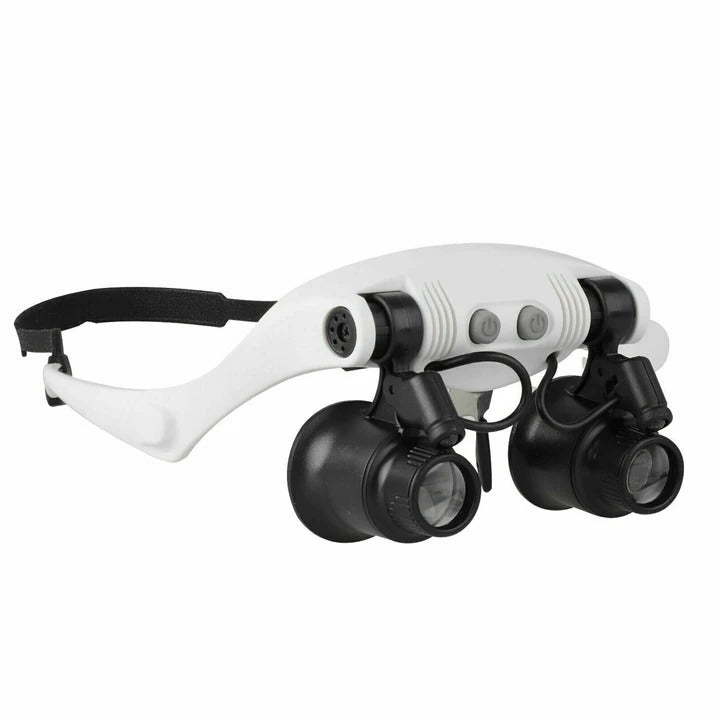 LED Headband Magnifier with Interchangeable Lenses for Detail Work