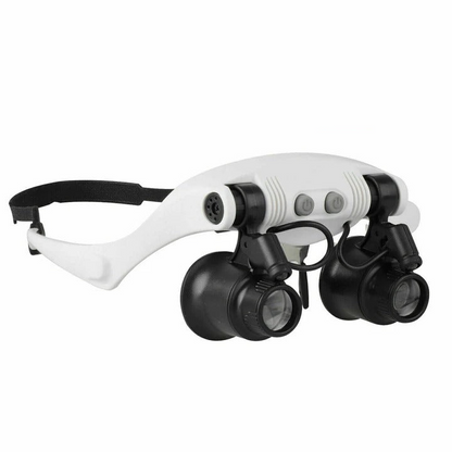 LED Headband Magnifier with Interchangeable Lenses for Detail Work