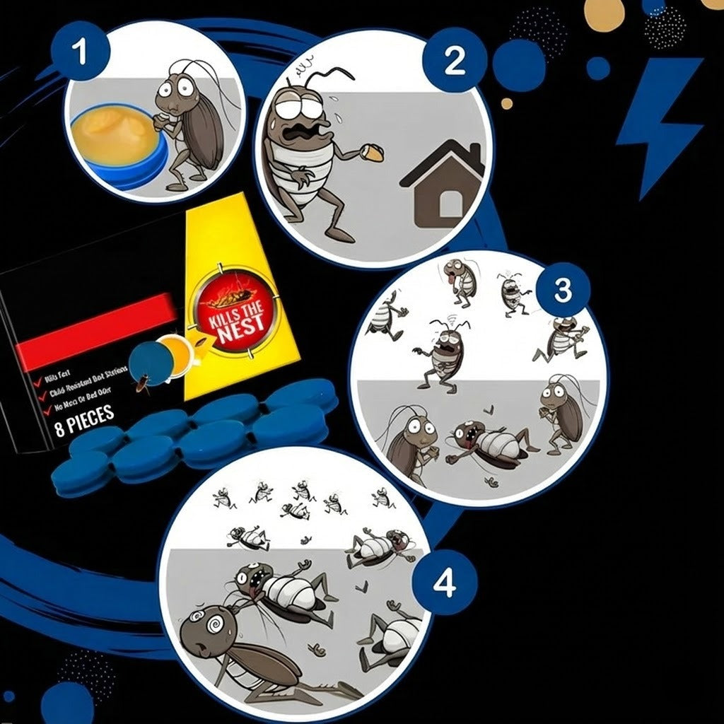 Indoor Cockroach Trap Station with Enclosed Gel Bait