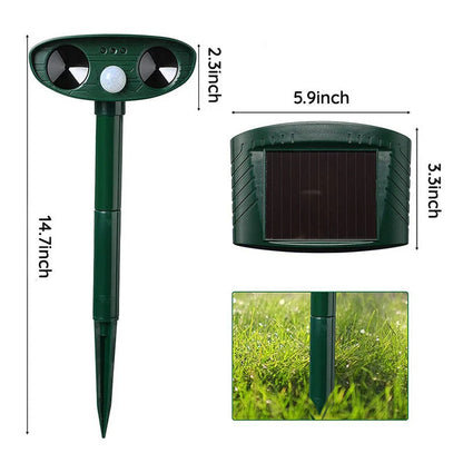 Solar Powered Ultrasonic Armadillo Deterrent Device with Motion Sensor