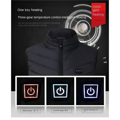 Unisex Heated Vest with USB Connectivity and Overheat Protection and Machine Washable Material