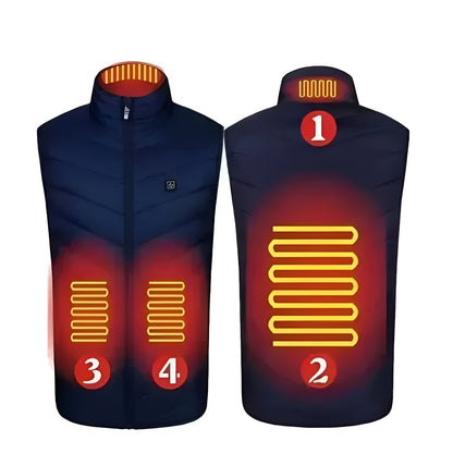 Unisex Heated Vest with USB Connectivity and Overheat Protection and Machine Washable Material