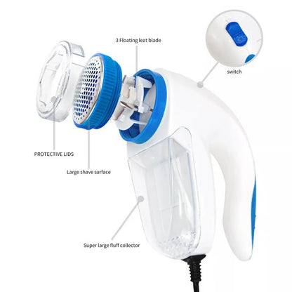 Household Fabric Shaver for Lint Removal with Mesh Cover and Motorized Blades
