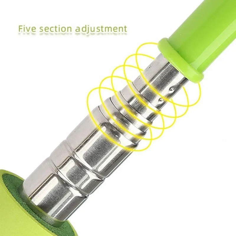 Extendable Stainless Steel Shoe Horn with Adjustable Length and Reinforced Base and Textured Grip