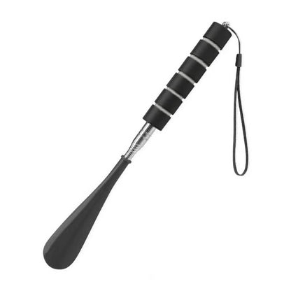Extendable Stainless Steel Shoe Horn with Adjustable Length and Reinforced Base and Textured Grip