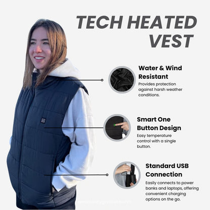 Heated Outerwear with Breathable Mesh Lining and 3 Heat Levels