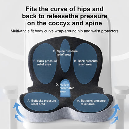 Memory Foam Seat Cushion with Lumbar Support Design