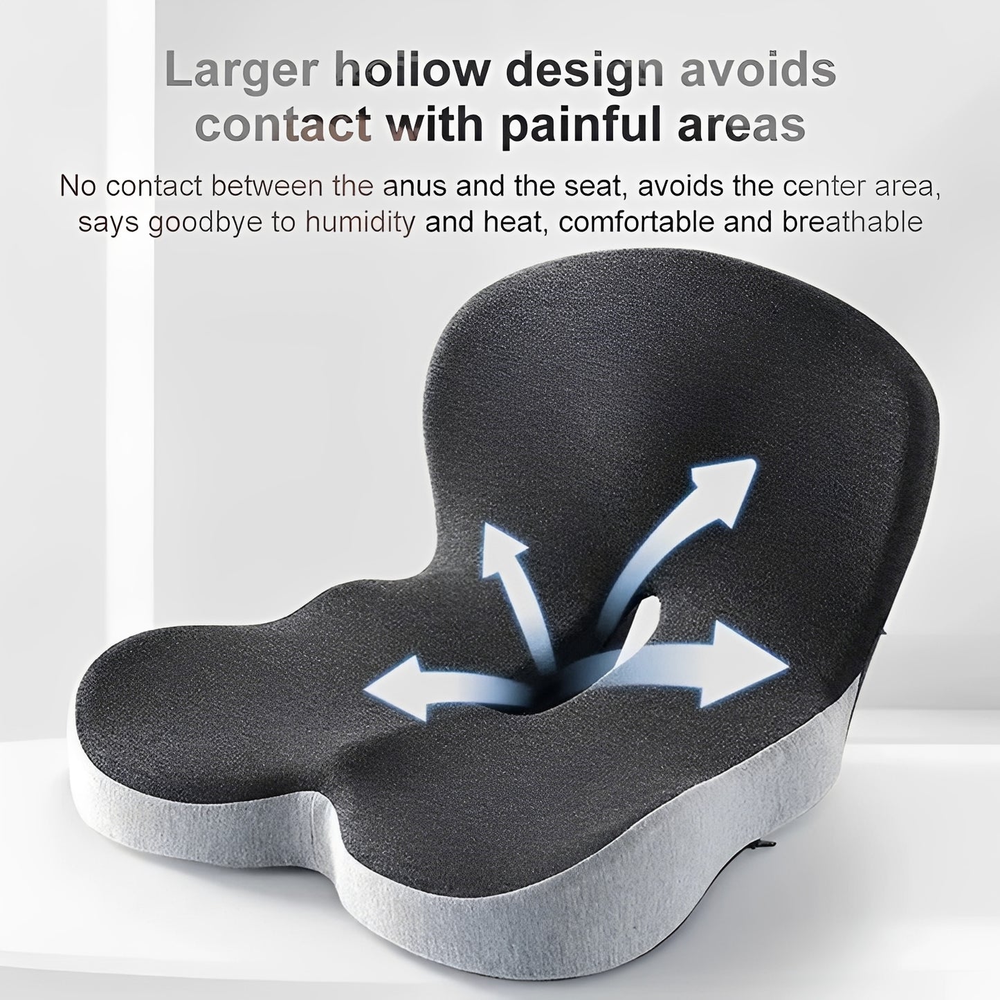 Memory Foam Seat Cushion with Lumbar Support Design