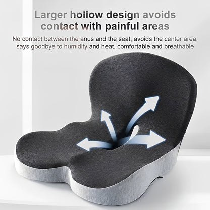 Memory Foam Seat Cushion with Lumbar Support Design