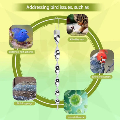 Spiral Bird Deterrent Rod with Reflective Finish for Outdoor Use