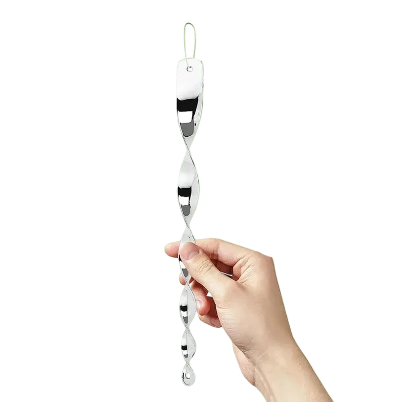 Spiral Bird Deterrent Rod with Reflective Finish for Outdoor Use