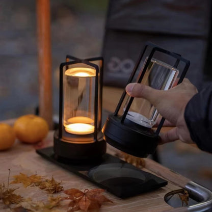 LED Crystal Lantern Lamp with Rechargeable Cordless Power and Portable Desktop Design