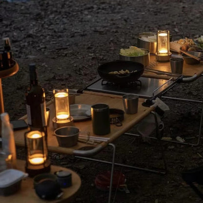 LED Crystal Lantern Lamp with Rechargeable Cordless Power and Portable Desktop Design