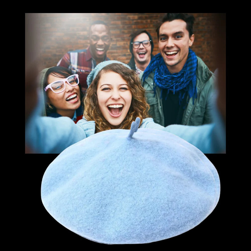 Solid Color Woollen Beret for Women and Girls with Comfortable Elastic Inner Band