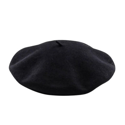 Solid Color Woollen Beret for Women and Girls with Comfortable Elastic Inner Band