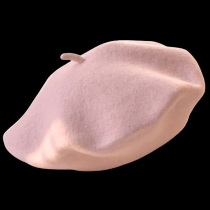 Solid Color Woollen Beret for Women and Girls with Comfortable Elastic Inner Band
