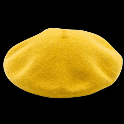 Solid Color Woollen Beret for Women and Girls with Comfortable Elastic Inner Band