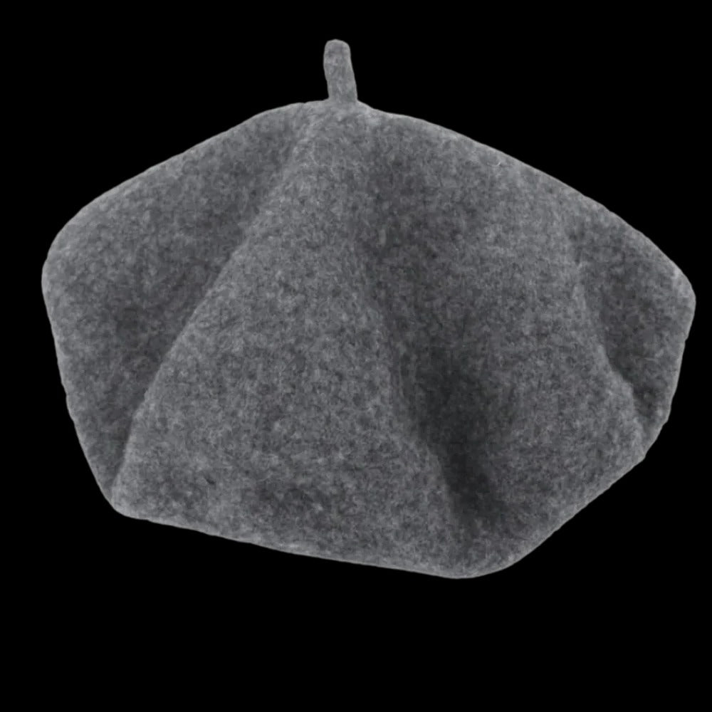 Solid Color Woollen Beret for Women and Girls with Comfortable Elastic Inner Band