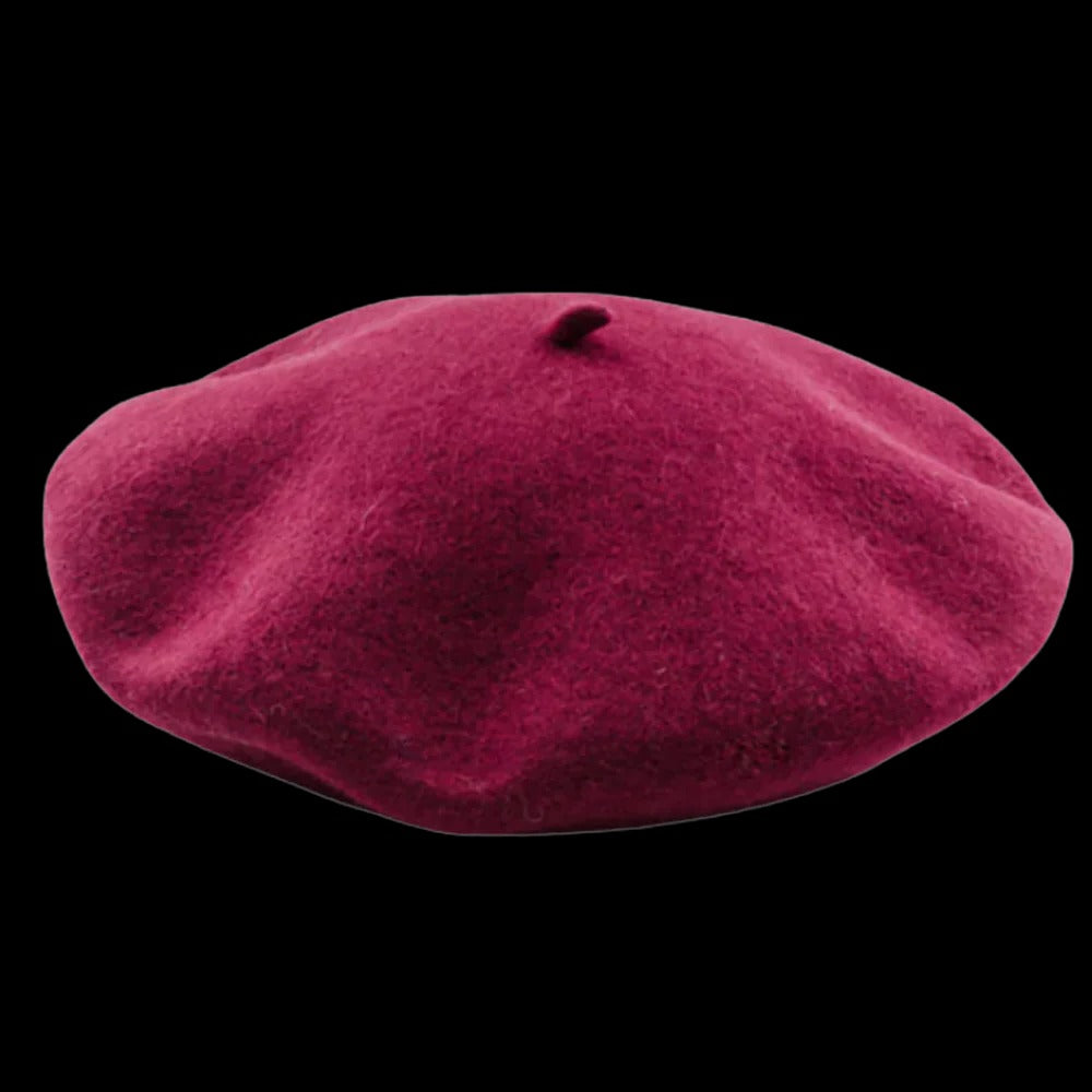 Solid Color Woollen Beret for Women and Girls with Comfortable Elastic Inner Band