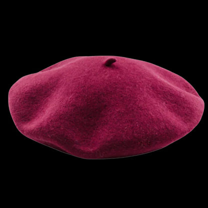 Solid Color Woollen Beret for Women and Girls with Comfortable Elastic Inner Band
