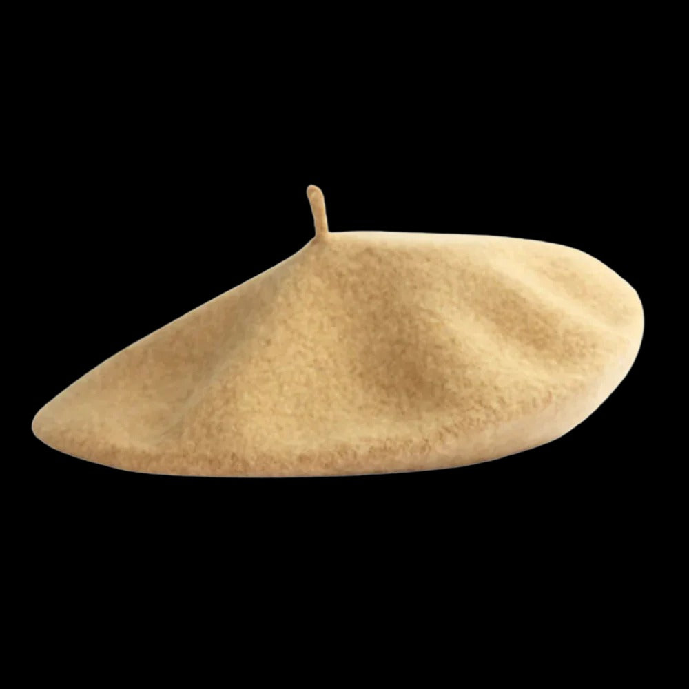 Solid Color Woollen Beret for Women and Girls with Comfortable Elastic Inner Band