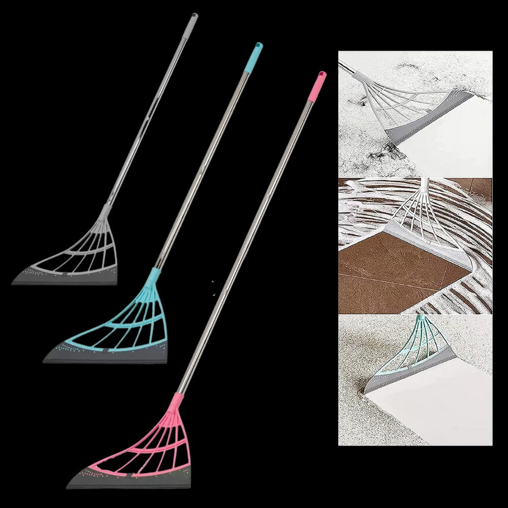 Multi-Surface Rubber Broom with Telescopic Pole