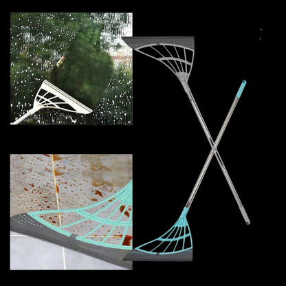 Multi-Surface Rubber Broom with Telescopic Pole