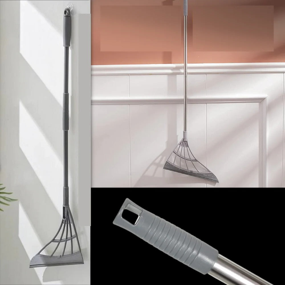 Multi-Surface Rubber Broom with Telescopic Pole