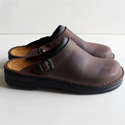 Men’s Leather Slippers with Removable Insoles